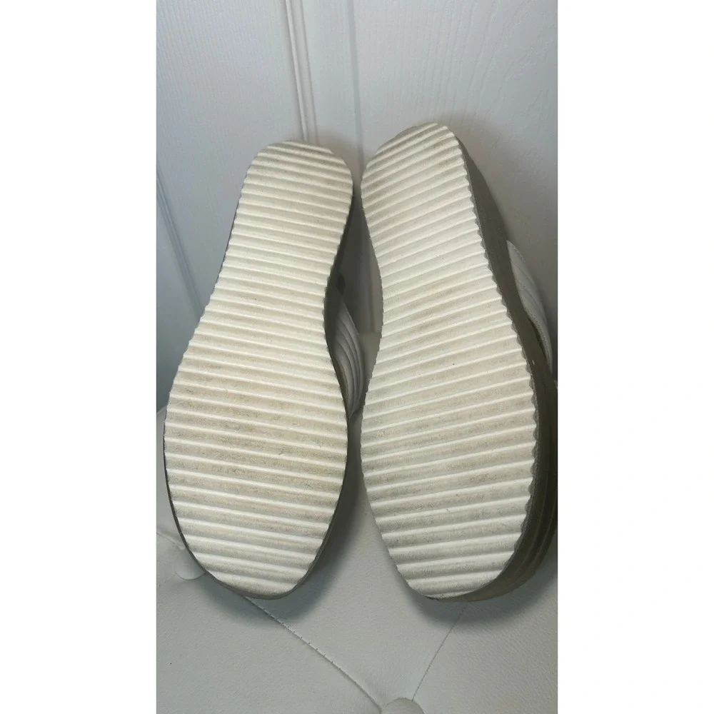 Cordani Platform Sandals Womens EU 40 US 9 White Gold Leather Slingback Italy